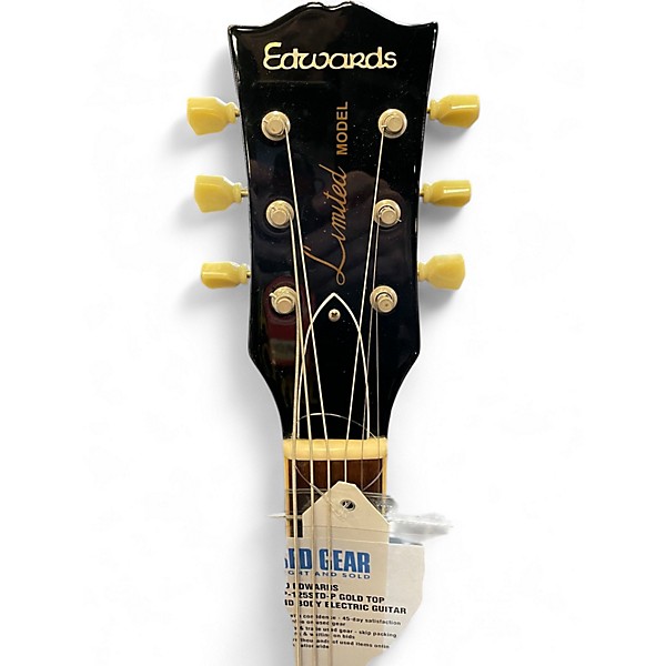 Used Edwards E-LP-125STD-P Gold Top Solid Body Electric Guitar