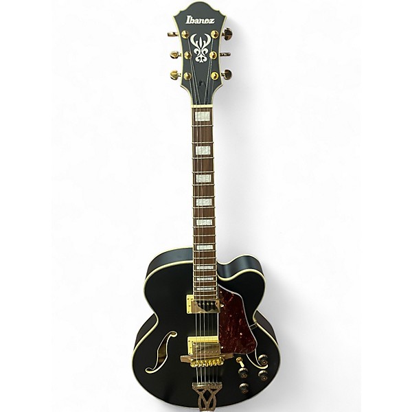 Ibanez エレキギター ブラック Used Ibanez AF75GBKF Matte Black Hollow Body Electric Guitar