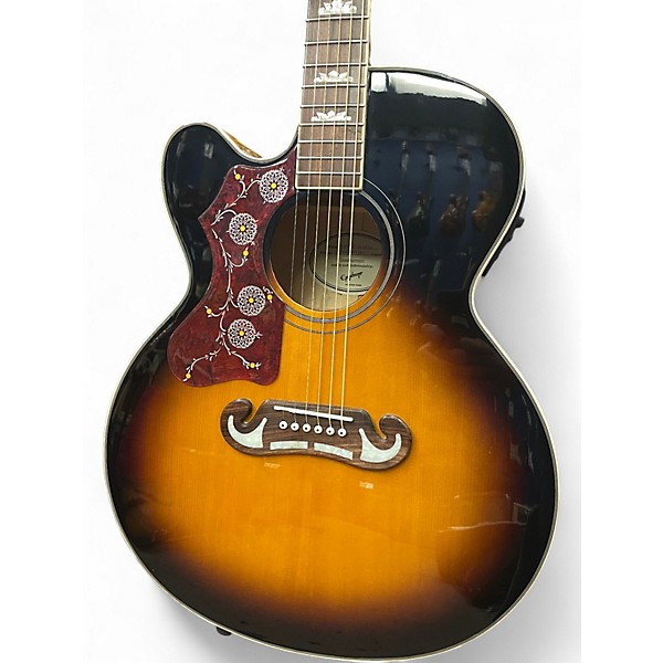 Used Epiphone j200ec 2 Tone Sunburst Acoustic Guitar