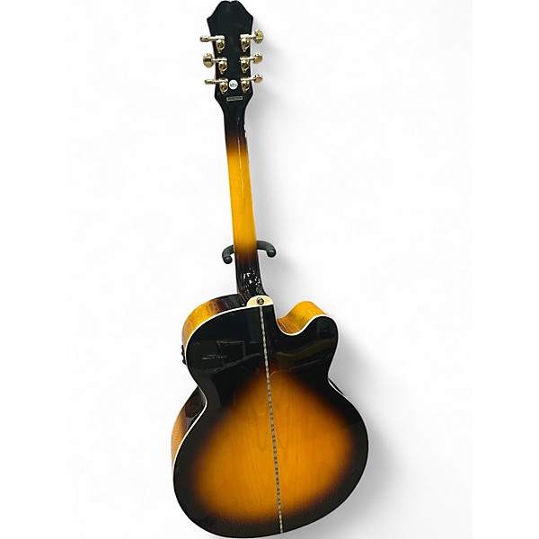 Used Epiphone j200ec 2 Tone Sunburst Acoustic Guitar