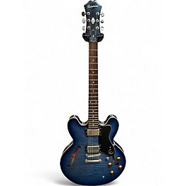Used Epiphone Dot Deluxe Flametop BLUEBERRY BURST Hollow Body Electric Guitar