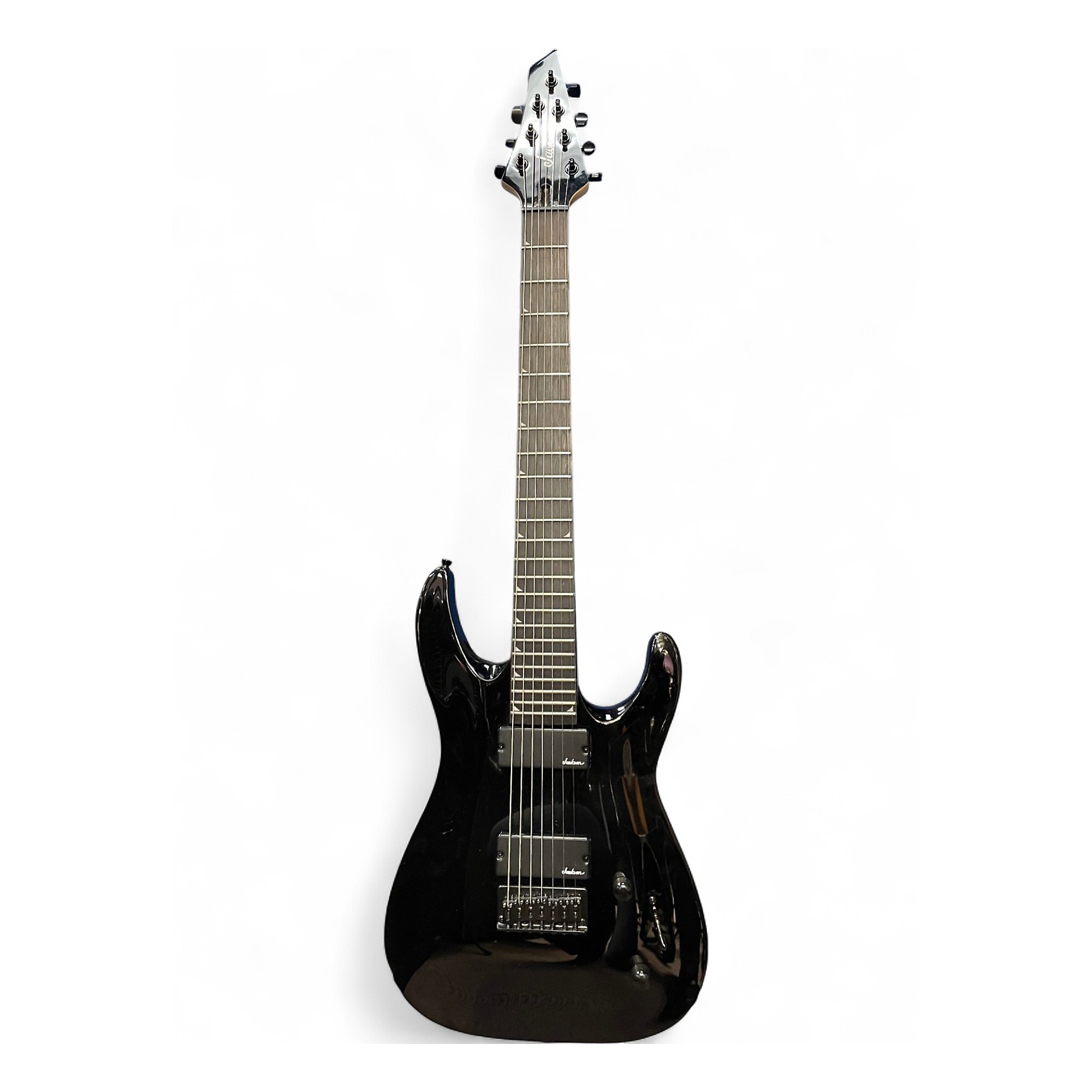 Used Jackson JS22-7 Dinky 7 String Black Solid Body Electric