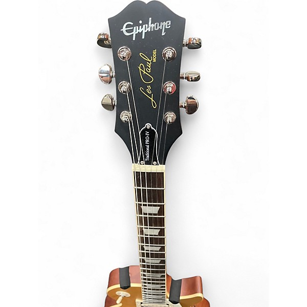 Used Epiphone Les Paul Traditional Pro IV Antique Gold Solid Body Electric Guitar