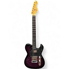 Used Dean Zelinsky DELLATERA QUILTED PURPLE BURST Solid Body Electric Guitar