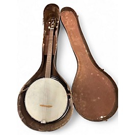 Vintage 1960s Harmony Reso-Tone 4 String Banjo Brown Banjo