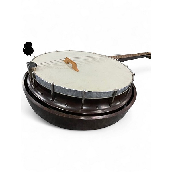 Vintage 1960s Harmony Reso-Tone 4 String Banjo Brown Banjo