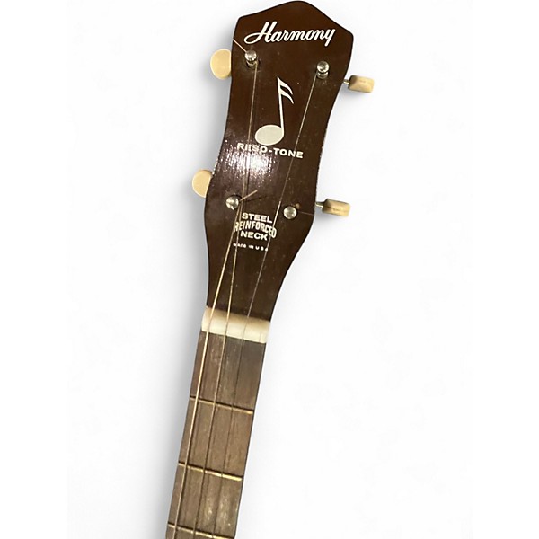 Vintage 1960s Harmony Reso-Tone 4 String Banjo Brown Banjo