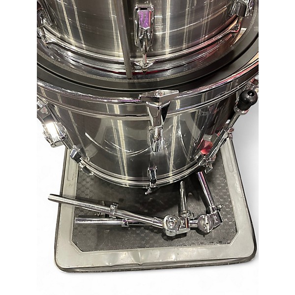 Used Pearl 5 Piece Export Metallic Silver Drum Kit