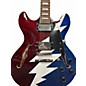 Used 2010s D'Angelico Premier Grateful Dead DC Red White and Blue Hollow Body Electric Guitar