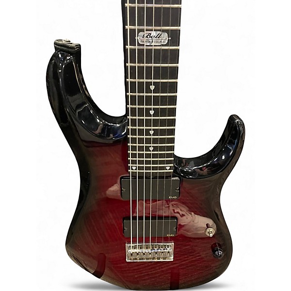 Used Ernie Ball Music Man JP7 7 String Red Burst Solid Body Electric Guitar
