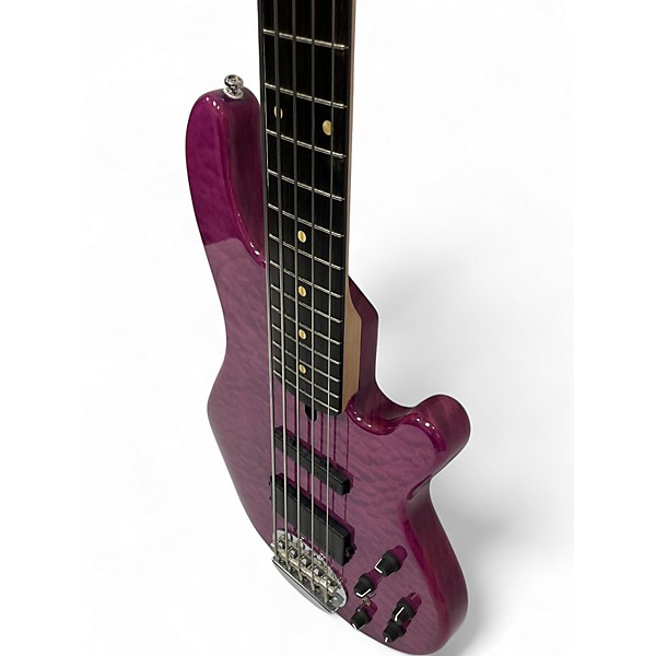 Used Lakland 55-02 Skyline Series 5 String Trans Purple Electric Bass Guitar