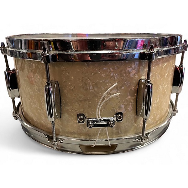 Vintage 1980s Gretsch Drums 6.5X14 Snare White Marine Pearl Drum
