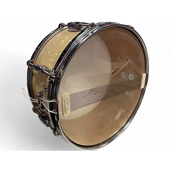Vintage 1980s Gretsch Drums 6.5X14 Snare White Marine Pearl Drum
