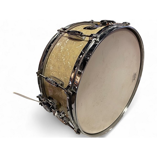 Vintage 1980s Gretsch Drums 6.5X14 Snare White Marine Pearl Drum