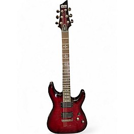 Used Schecter Guitar Research Demon 6 Trans Crimson Red Solid Body Electric Guitar