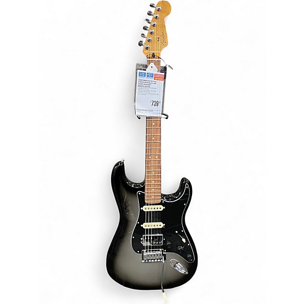 Used Fender Player Plus Stratocaster Black and Silver Solid Body Electric Guitar