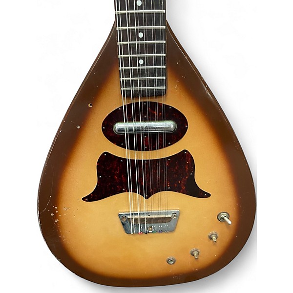 Vintage 1966 Danelectro Coral Bellzouki Sunburst Solid Body Electric Guitar
