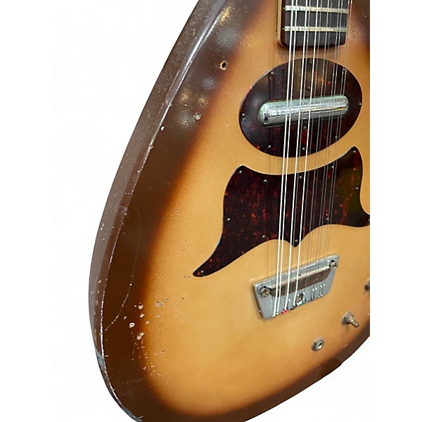 Vintage 1966 Danelectro Coral Bellzouki Sunburst Solid Body Electric Guitar
