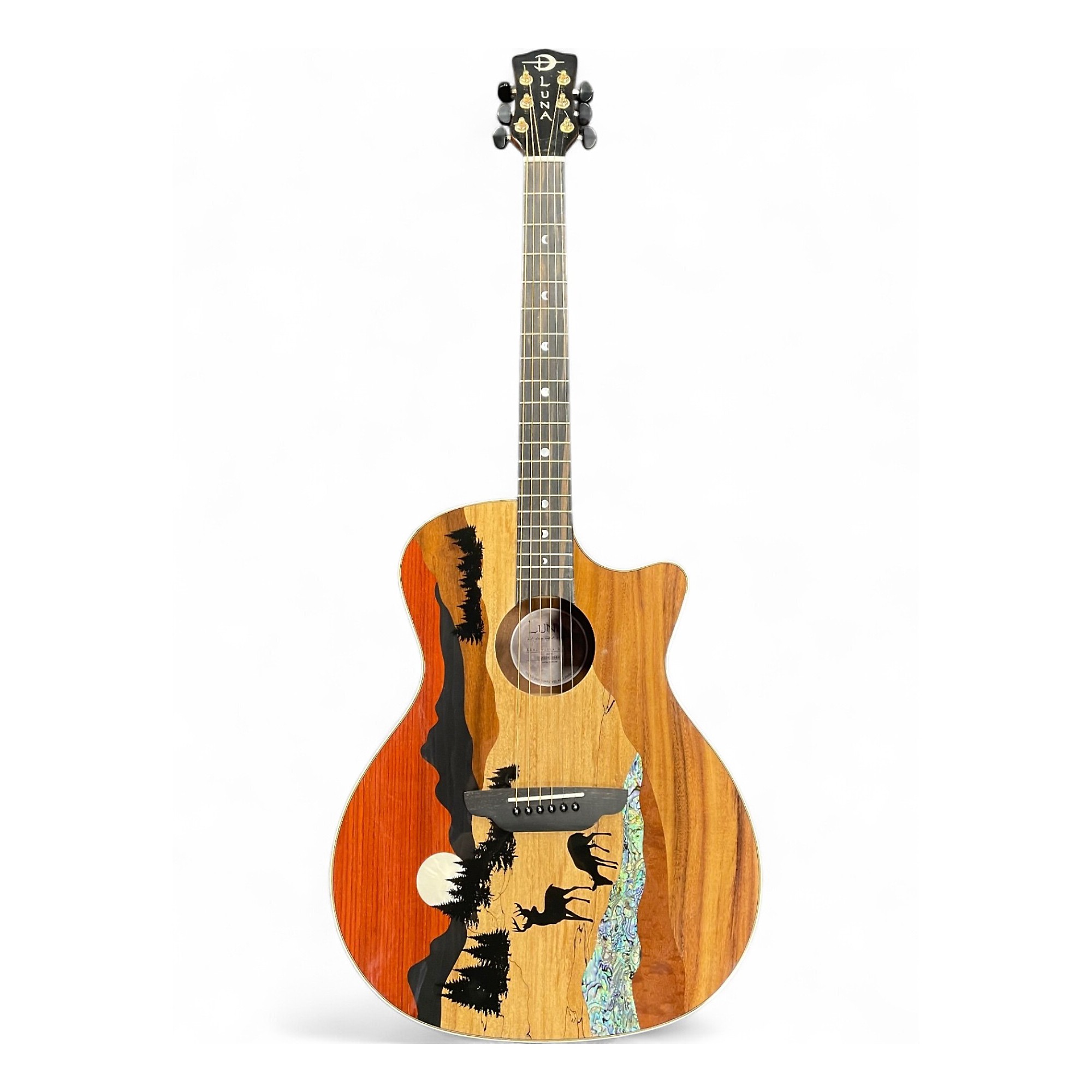 Used Luna VISTA DEER TROPICAL SUNSET Acoustic Electric