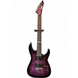 Used ESP LTD MH100QMNT Purple Burst Solid Body Electric Guitar