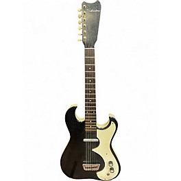Vintage 1960s Silvertone 1458 guitar and case amp Black Solid Body Electric Guitar