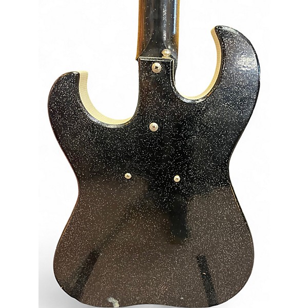 Vintage 1960s Silvertone 1458 guitar and case amp Black Solid Body Electric Guitar