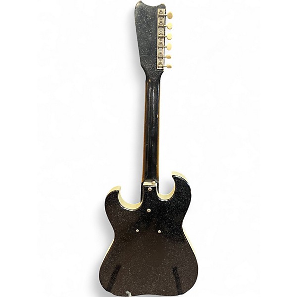 Vintage 1960s Silvertone 1458 guitar and case amp Black Solid Body Electric Guitar