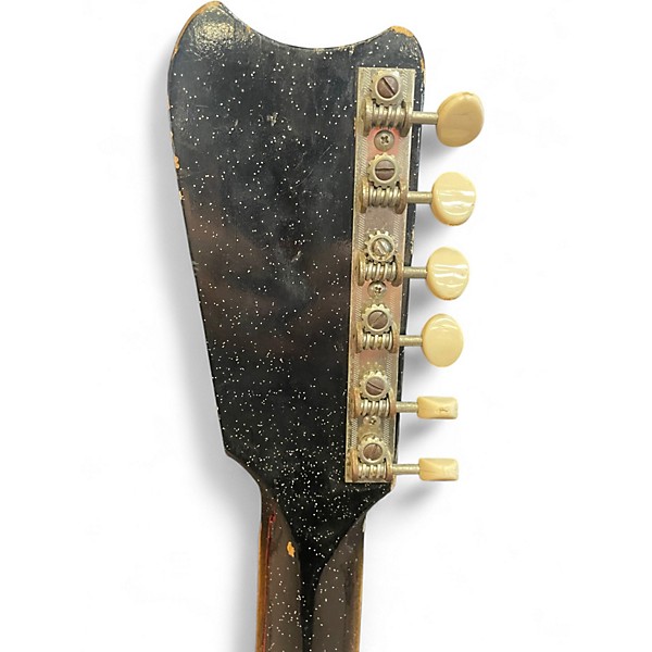 Vintage 1960s Silvertone 1458 guitar and case amp Black Solid Body Electric Guitar
