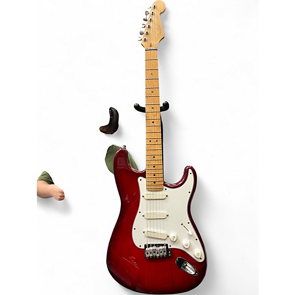 Used Fender American Deluxe Stratocaster Plus Trans Red Solid Body Electric Guitar