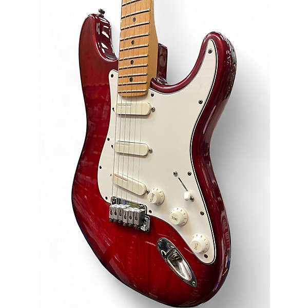 Used Fender American Deluxe Stratocaster Plus Trans Red Solid Body Electric Guitar