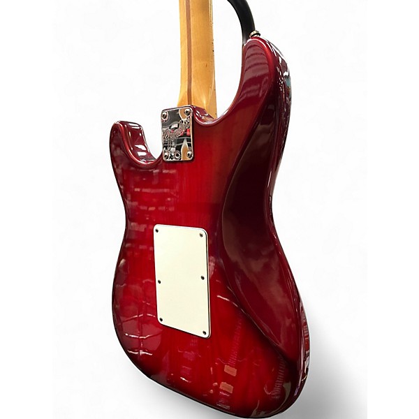Used Fender American Deluxe Stratocaster Plus Trans Red Solid Body Electric Guitar