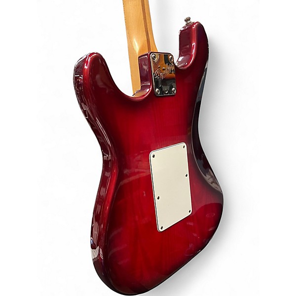 Used Fender American Deluxe Stratocaster Plus Trans Red Solid Body Electric Guitar