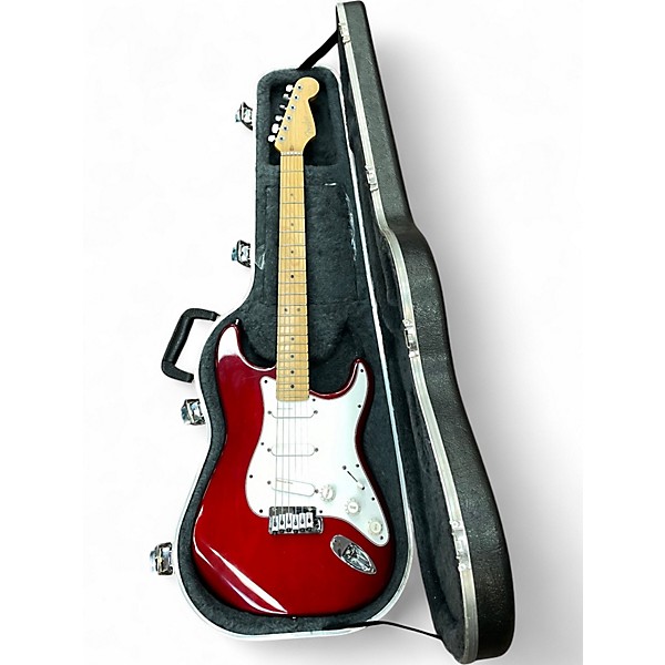 Used Fender American Deluxe Stratocaster Plus Trans Red Solid Body Electric Guitar