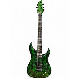 Used Schecter Guitar Research C1 Silver Mountain Toxic Venom Solid Body Electric Guitar