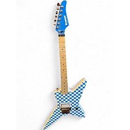 Used Kramer Old School Voyager Blue Checker Solid Body Electric Guitar