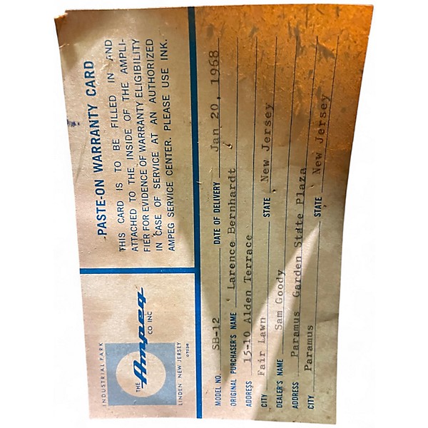 Vintage 1968 Ampeg B-12 Portoflex Tube Bass Combo Amp