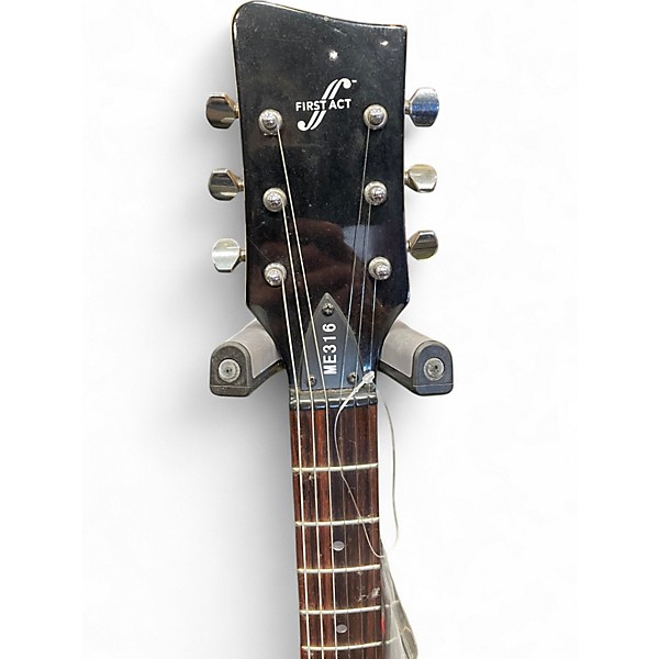 Used First Act me316 Black and White Solid Body Electric Guitar