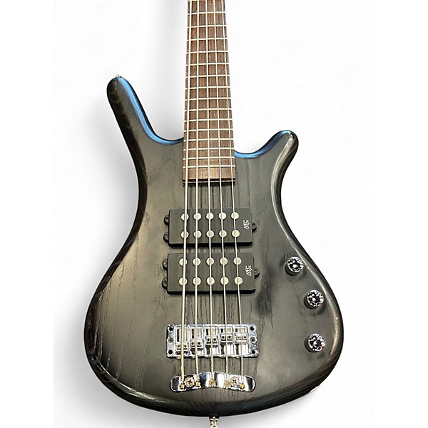 Used Warwick Corvette Double Buck 5 String Trans Black Electric Bass Guitar