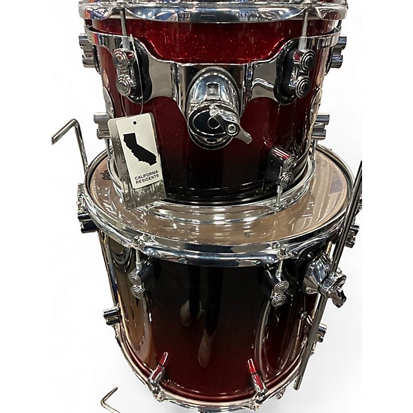 Used PDP by DW 6 Piece Concept Series Red and black Drum Kit