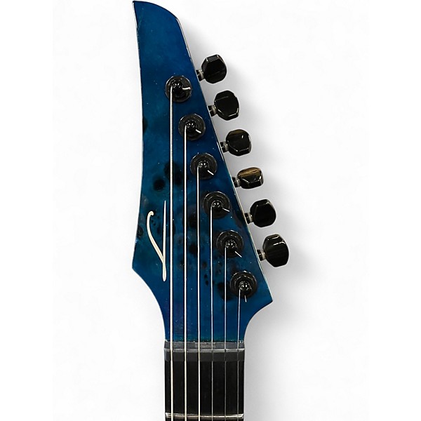 Used Legator Ninja N6SS Super Shred Blue Burl Solid Body Electric Guitar