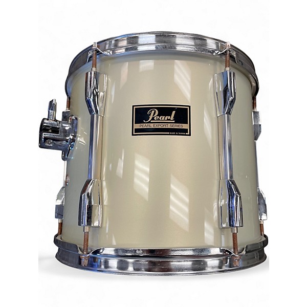 Vintage 1990s Pearl 7 Piece Export Pearl White Drum Kit