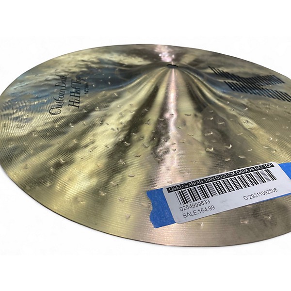 Used SABIAN 14in CUSTOM DARK HI HAT TOP Cymbal