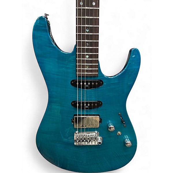 Used Ibanez PRESTIGE MMN1 Sapphire Blue Trans Solid Body Electric Guitar