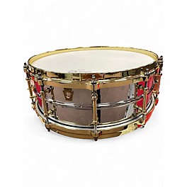 Used Ludwig 5.5X14 supraphonic snare LB400BBTN60 Chrome over brass Drum