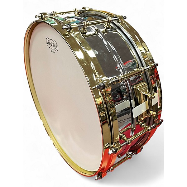 Used Ludwig 5.5X14 supraphonic snare LB400BBTN60 Chrome over brass Drum