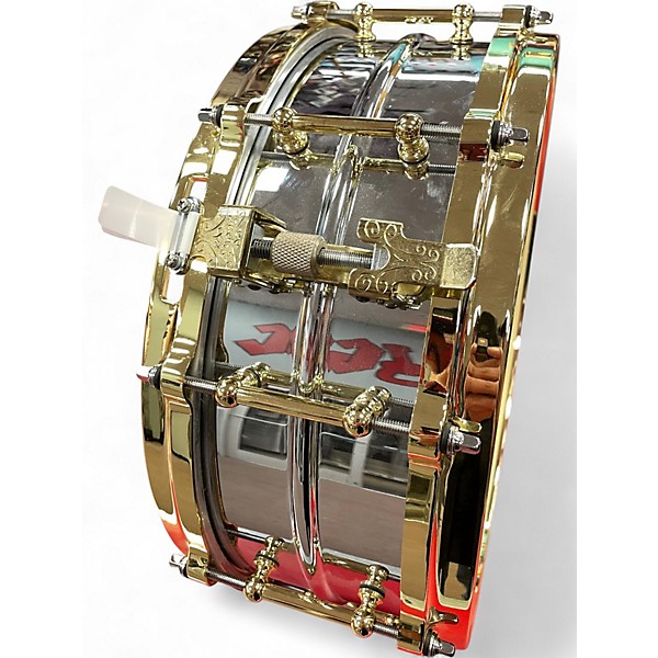 Used Ludwig 5.5X14 supraphonic snare LB400BBTN60 Chrome over brass Drum