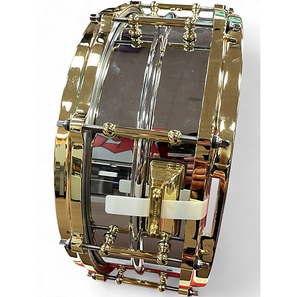 Used Ludwig 5.5X14 supraphonic snare LB400BBTN60 Chrome over brass Drum