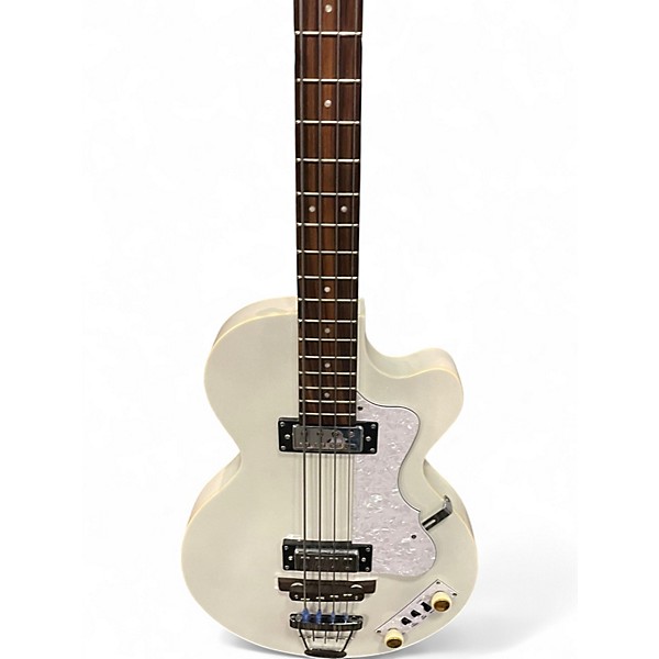 Used Hofner Ignition Series Short-Scale Club Bass Pearl White Electric Bass Guitar