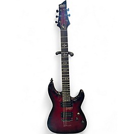 Used Schecter Guitar Research Demon 6 Crimson Red Trans Solid Body Electric Guitar
