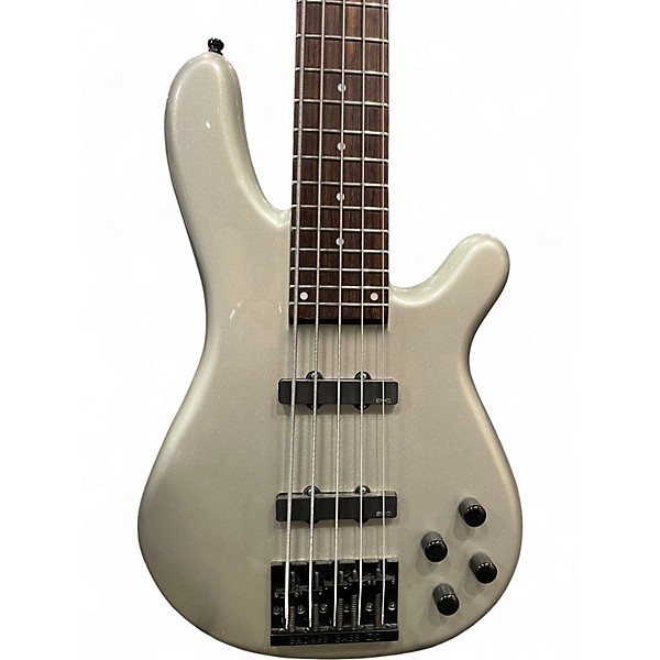 Used Fernandes Gravity 5 DLX Silver Electric Bass Guitar
